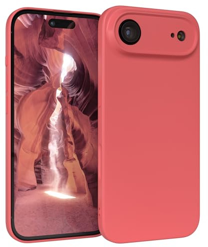EAZY CASE - Silikonhülle für iPhone Air Hülle Silikon Case Rot weich stoßfeste Handyhülle Schutzhülle mit Kameraschutz Dünn Premium Schutz Cover TPU Phone Bumper in Pastell Hellrot Matt