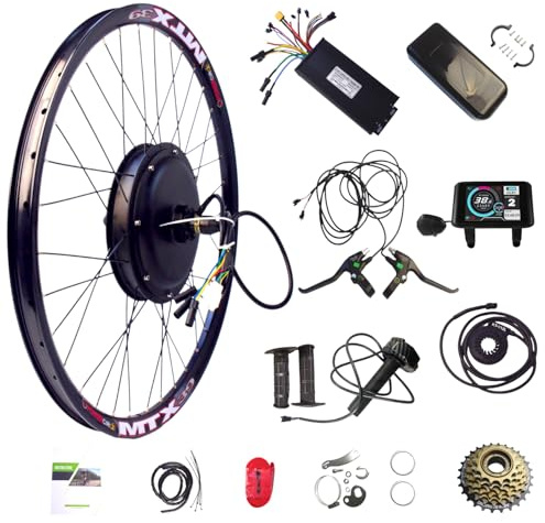 E-bike 2000W52V Motor Kits, XT150 XT90 Connectors, Rear Wheel Convesion Kits, Ron Type Throttle Kits, 29'' Wheel, UKC1 Display, 45A Controller, V12 PAS, Brake, Ron Type Throttle, Controller Box