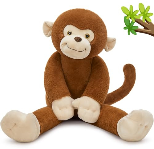 MorisMos groß AFFE Kuscheltier XXL, 100cm riesen Affen stofftier plüschtier, weich plüsch-AFFE Monkey Kinder Geburtstag Weihnachten Geschenk
