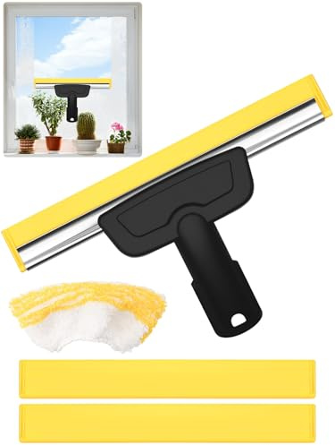 VERTOYCO Fensterdüse für Kärcher Dampfreiniger mit Mikrofaser Tuchset, Fensteraufsatz Zubehör für Kärcher SC1/ SC2/ SC3/ SC4/ SC5 EasyFix Deluxe, Reinigung von Glas, Fenstern und Spiegeln