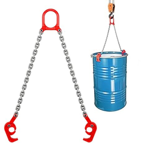 Doppio morsetto di sollevamento del tamburo a catena con l'imbracatura a catena, attrezzatura di movimentazione verticale resistente per la gru del carrello elevatore