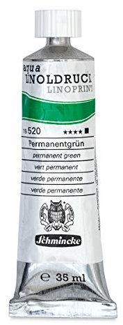 Schmincke – aqua-LINOLDRUCK - feinste Linoldruck-Farben, Permanentgrün - 35 ml