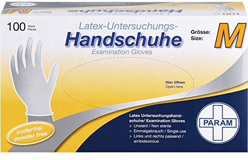 HANDSCHUHE Einmal Latex puderfrei M 100 St