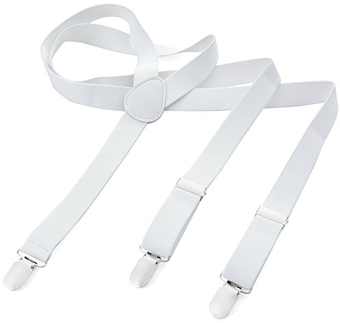 Miobo Long Hosenträger Herren Damen Hosen Träger Y Form Style 3er Clips elastisch Schmal Unifarbe