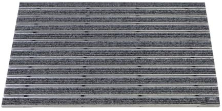 EMCO Eingangsmatte DIPLOMAT Rips hellgrau 22mm Fußmatte Schmutzfangmatte Fußabtreter Antirutschmatte, Größe:990 x 490 mm