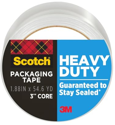 Scotch Heavy Duty Shipping Packing Tape, Clear, Shipping and Packaging Supplies, 1.88 in. x 54.6 yd., 1 Tape Roll