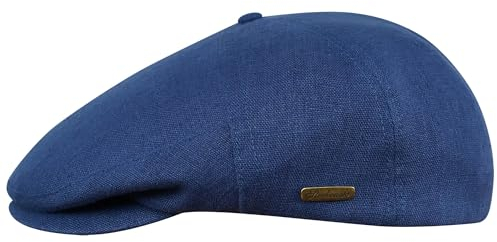 Sterkowski Modell Swede | 100% Naturleinen Schiebermütze für Herren und Frauen | Cabrio Sommer Flatcap Irische Retro Newsboy Hut Outdoor-Hut Gastby Klassische Golf Leichte Blau 60