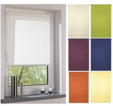 Garduna FIX Tageslicht-Rollo # gelb 45cm # Smartfix - Klemmfix - ohne Bohren - viele Farben & Größen- lichtdurchlässig/Sichtschutz