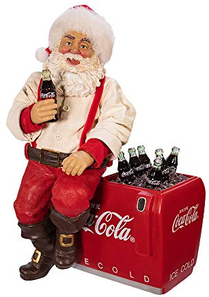 Kurt S. Adler Kurt Adler Coca-Cola Santa seduta sul tavolo refrigerante, 26 cm, multicolore