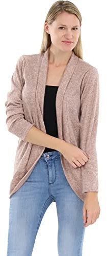 Malito Donna Cardigan Lungo Oversize Look Giacca Gilet 5021 (Rosa)