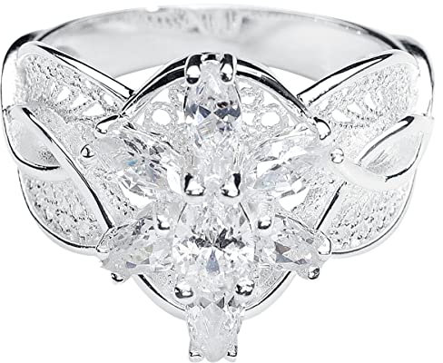 Der Herr der Ringe Arwens Abendstern Frauen Ring silberfarben 54