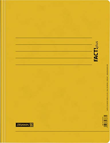 Baier & Schneider Brunnen 102010610, Schnellhefter für A4, Hochwertiger Pressspankarton 375 g/m², 0, 4 mm dick, Fact!Plus, 25 Stück gelb