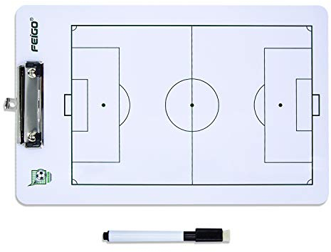 FEIGO Taktiktafel Professional Taktikboard Fußball Taktikblock - Spielfeldblock für Taktikschulung, Trainingsdurchführung & Spielvorbereitung (35,5x22,8x2cm)