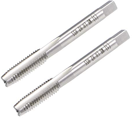 sourcing map 2pcs Taraud Machine Métrique Gauche Filetage M8 Pas 1.25 H2 3 Flûtes Acier Rapide