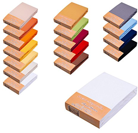 AVANTGARDE Premium SPANNBETTLAKEN √ 2er-Set je 180x200-200x220 √ hoher 40cm Steg √ auch für Wasserbett und Boxspringbett √ Spannbettlaken sehr Gute 195g/m² √ 97% Baumwolle / 3% Elastan (2X Weiss)