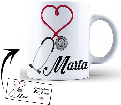 Taza de cerámica de calidad personalizada para médicos o enfermeras con diseño de estetoscopio