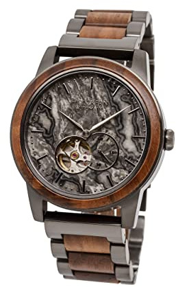 HOLZKERN Herrenarmbanduhr Automatik Chicago Walnuss/Marmor 9120078331828