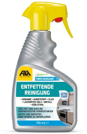 FILA Surface Care Solutions, POWER DEGREASER, Fettlöser Spray, Gasgrill Reiniger, Küchenreiniger, Backofenreiniger und Grill Reiniger, Fahrrad Kettenreiniger, Mit Aktivschaum, 750ml