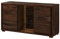 MASSIVMOEBEL24.DE | BARK by WOLFMÖBEL - Sideboard aus Massivholz #200 inkl. LED Beleuchtung | Akazienholz - Dunkelbraun, lackiert | 7 Fächer | 145 x 40 x 78 cm | echte Baumrinde