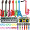 21 Stück Aufblasbare Instrumente Spielzeug Set,Aufblasbare Gitarre Saxophon Mikrofon Beth Lautsprecher Tastatur Shutter Shading Gläser Musikinstrumente Zubehör für Kinder,Aufblasbare Party Props