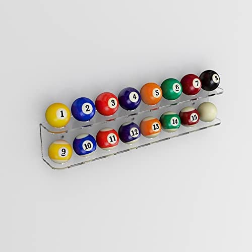 Plexico Billiard Ball Rack/Organizer Wall Mounted Pool Ball Holder/Cue Rack/PA-43 (Black)