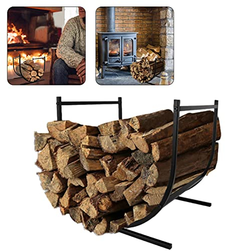 LARS360 Kaminholzregal U-förmiges Kaminholzregal pulverbeschichteter Eisen Kaminholzständer Brennholzregal Kaminholzkorb für Innen und Aussen (44,5 x 37,5 x 40cm)