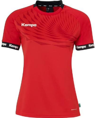 Kempa Herren Wave 26 Shirt Women Damen Mädchen Sportshirt Kurzarm Funktionsshirt Handball Gym Fitness Trikot, Rot/Chilirot, M EU