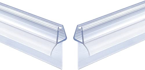DOPPOSO Duschdichtung 2 x 100 cm Ersatzdichtung für 4mm/5mm/ 6mm Duschkabinen Badewanne (mit Länger Tropfprofil 20mm) verlängerten Gummilippen Glastür Duschdichtung Glasdicke