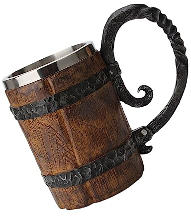 Cabilock taza de acero inoxidable taza de viaje de café taza de té con tapa jarra de cerveza rústica taza de café con tapa taza de expreso antiguo jarro de cerveza taza para beber viajar