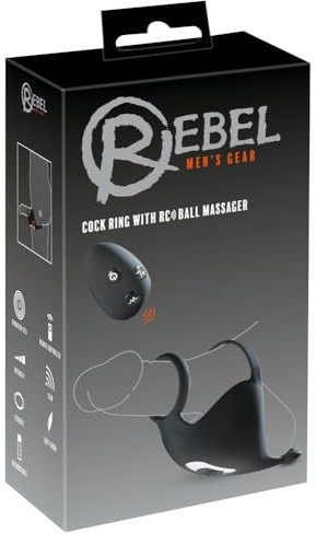Rebel Cock ring with RC ball Schwarz