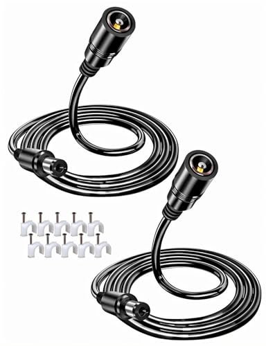 【2er-Pack 18 AWG 3m】 VOLTKARE 12-V-DC-Verlängerungskabel, 5,5 x 2,1 mm Stecker auf Buchse, für LED Strip Light, IR Illuminator,Tapo WiFi IP-Kamera,6-36 Volt Adapter Power (Schwarz)