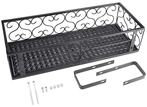 MJKO Eisen-Balkon-Blumenregal Zum Aufhängen, Topfständer für Hofzaun und Balkongeländer-Dekoration