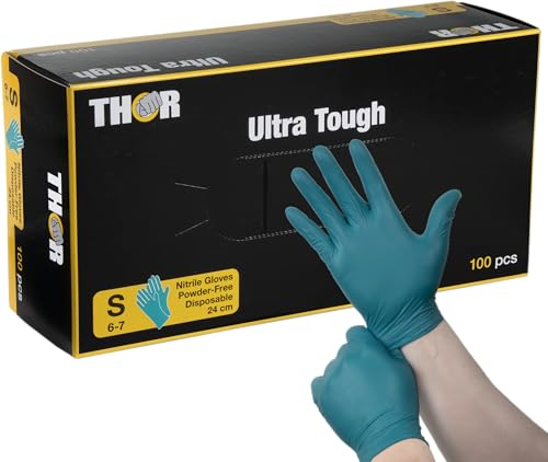 ABENA Green Nitrile Gloves | Size Small | Pack of 100 | High Protection Comfortable Disposable Gloves | Suitable for Cooking, Cleaning and More | Latex Free Gloves | Mechanic Gloves
