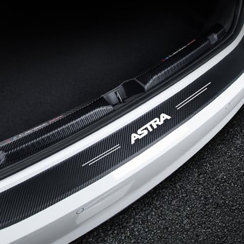 Symilov 1 Stück Auto Kohlefaser Stoßstange Schutzstreifen für Op-EL Astra F G H J K GTC OPC GIS Tuning Zubehör, Kofferraum Einstiegsleisten Aufkleber Kratzfeste Ladekantenschutzfolie,Black
