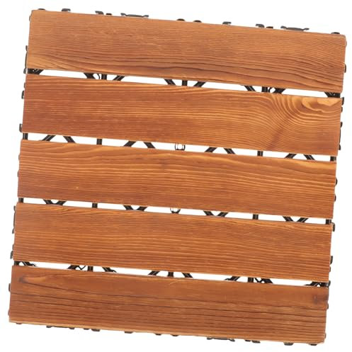 jojofuny Outdoor Flooring over Tiles Decking Tiles for Garden Portable Balcony Floors Lightweight Rustic Decorative