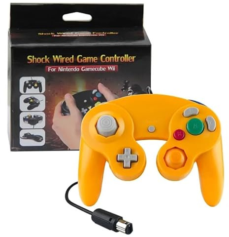 MANDO COMPATIBLE PARA NINTENDO GAME CUBE CABLE CONSOLA NGC NARANJA CLARO