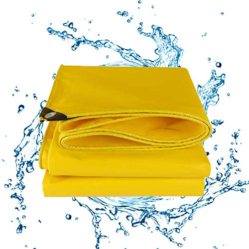 Heavy Duty Waterproof Poly Tarp Cover 9x18ft Tear Resistant Reinforced Corners Thick Tarpaulin Yellow 15.7Mil