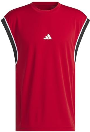 adidas Herren Basketball All World Sleeveless Tank, Team Power Red 2 / Black, L
