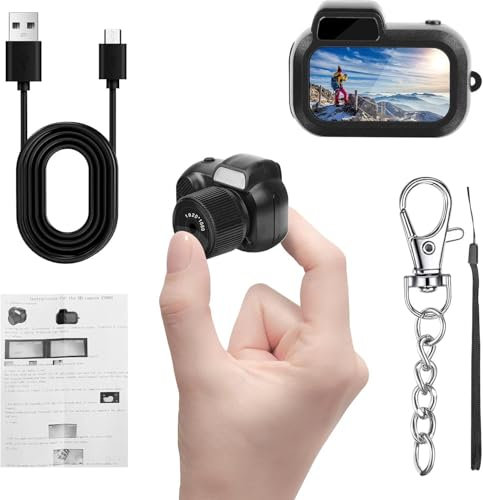 Keychain Camera, 1080P 2MP Mini Camera Keychain, Thumb Sized & World's Smallest, Micro Video Camera Camcorder with 100 Mins Battery Life, Ideal for Toddler, Students, Kids