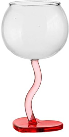 Sulxyi Calici da vino rosso, bicchieri da vino in, bicchiere da vino bordeaux, bicchiere da vino a stelo lungo, bicchieri da vino per matrimoni, con fondo a cuore trasparente ed estetica