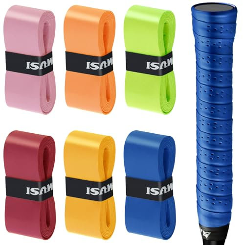 poeland 6er-Pack mehrfarbige Schläger-Overgrip, Rutschfester und absorbierender Overgrip für Tennis, Badminton