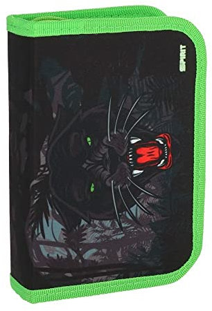 itenga Schüler-Etui Wild Panther 28 teilig 1-Zipper Mäppchen