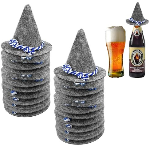 JEONDFG 24 Stück Mini Oktoberfest Hut,Oktoberfest Deko Seppelhut Klein Filzhut,Mini Oktoberfest Hut Klein,Filzhut Trachtenhütchen Deko,für Karneval Oktoberfest