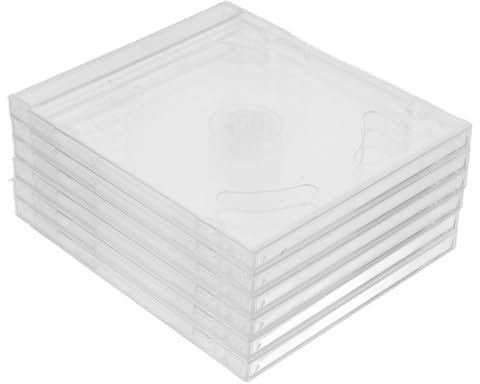 TOPPERFUN 6pcs Transparent CD Storage Cases Jewel Display Boxes for Organizing Double Discs for Home Office and Travel Use Protects Against Scratches and Damage