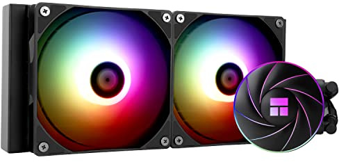 TR Thermalright AQUA ELITE 240 ARGB Liquid CPU Kühler, 240mm Aio Kühlung, Double PWM Lüfter Low Noise-ARGB, für AM4/AM5, Intel LGA1851/1700/115x/1200 (Schwarz)