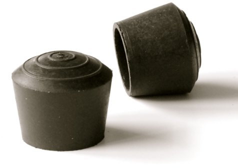 ajile - 4 pièces - Embout Enveloppant Rond en Caoutchouc pour Tubes de diam. 25 mm - Noir - EVR925-M