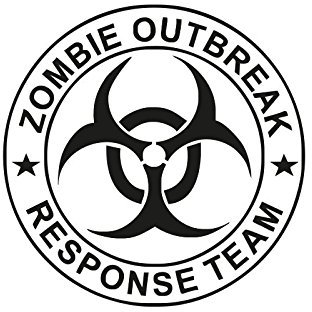 NetSpares Plott Aufkleber Zombie Outbreak Biohazzard Sticker Shocker Tuning Fun Gag