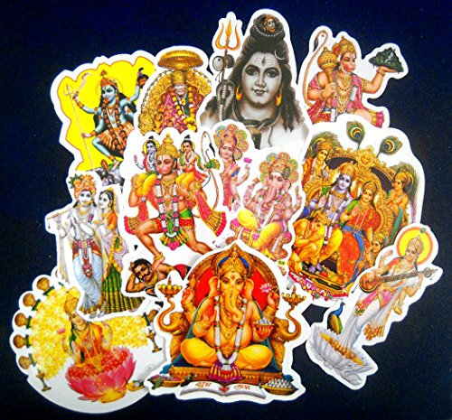 India Crafts 20 kleine Hindu-Götter Aufkleber (Größe – ca. 14 cm).