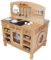 Kinderküche Cinderella aus Massivholz - naturbelassen | Spielküche Holz | 4-seitig bespielbar | Kinder Küche für realistisches Kocherlebnis