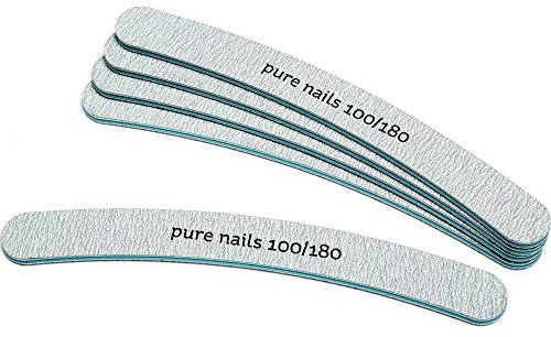 Pure Nails Zebra Boom Nail Files - 100/180 Grit (Pack Of 5)